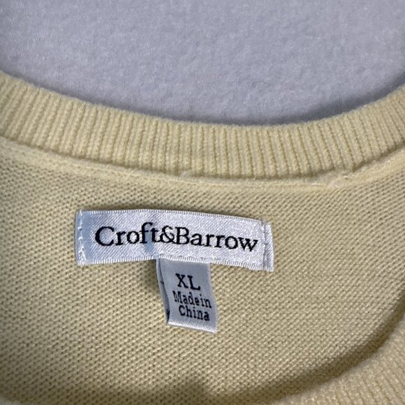Croft & Barrow Sweater Sz XL Yellow Button Down Cardigan Preppy - Picture 3 of 8